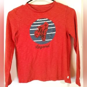 Gap 6/7 long sleeve red Motorcross w/flip sequin shirt